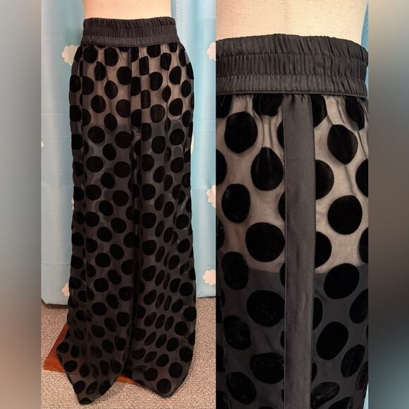 Victoria's Secret sheer polka dot lingerie wide leg pants.- S to M - Picture 4 of 12